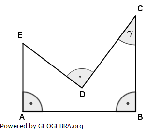In der Figur ABCDE sind gegeben: (Realschulabschluss Pflichtteilaufgaben Trigonometrie Aufgabengraphik P42003/© by www.fit-in-mathe-online.de)