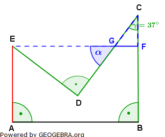 Realschulabschluss Trigonometrie Pflichtteil P42003 Lösungs-Graphik/© by www.fit-in-mathe-online.de