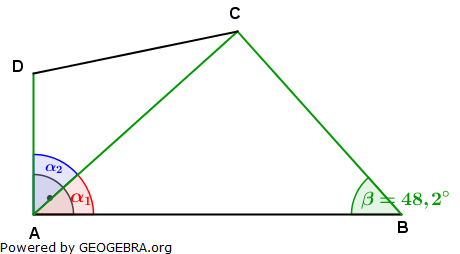 Realschulabschluss Trigonometrie Pflichtteil P12004 Lösungs-Graphik/© by www.fit-in-mathe-online.de