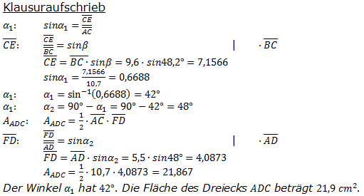 Realschulabschluss Trigonometrie Pflichtteil P12004 Lösung Bild 2/© by www.fit-in-mathe-online.de