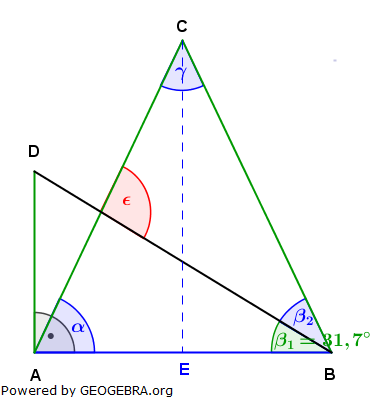 Realschulabschluss Trigonometrie Pflichtteil P22004 Lösungs-Graphik/© by www.fit-in-mathe-online.de