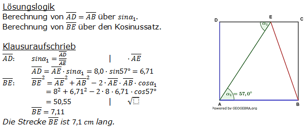 Pflichtteil RS-Abschluss Trigonometrie Lösungen zur Aufgabe P5/2005 Bild P055L02/© by www.fit-in-mathe-online.de