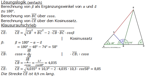 Realschulabschluss Trigonometrie Pflichtteil P62005 Lösung Bild 1/© by www.fit-in-mathe-online.de