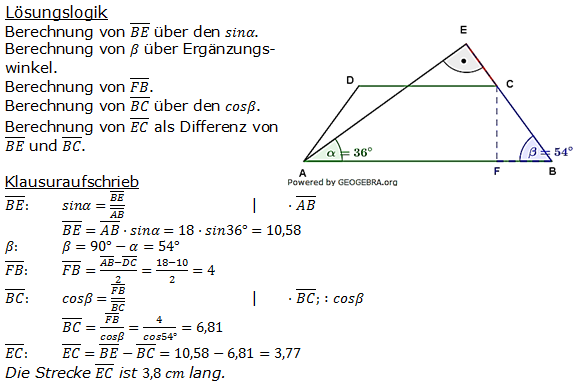 Realschulabschluss Trigonometrie Pflichtteil P32007 Lösung Bild 1/© by www.fit-in-mathe-online.de