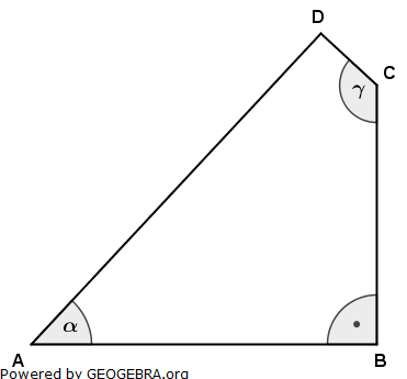 Im Viereck ABCD sind bekannt: (Realschulabschluss Pflichtteilaufgaben Trigonometrie Aufgabengraphik P22008/© by www.fit-in-mathe-online.de)