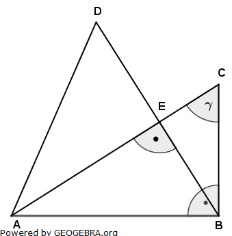 Die Dreiecke ABC und ABD haben die Seite AB gemeinsam. (Realschulabschluss Pflichtteilaufgaben Trigonometrie Aufgabengraphik P22009/© by www.fit-in-mathe-online.de)