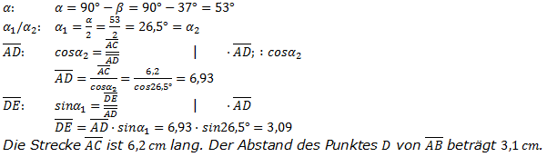Realschulabschluss Trigonometrie Pflichtteil P12011 Lösung Bild 2/© by www.fit-in-mathe-online.de
