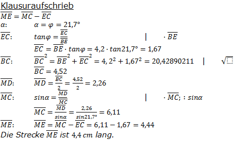 Realschulabschluss Trigonometrie Pflichtteil P22011 Lösung Bild 2/© by www.fit-in-mathe-online.de