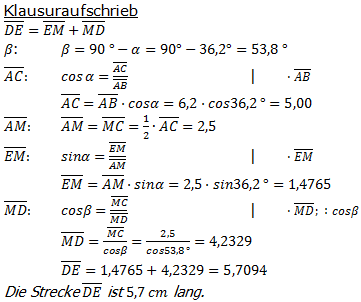 Realschulabschluss Trigonometrie Pflichtteil P22014 Lösung Bild 2/© by www.fit-in-mathe-online.de