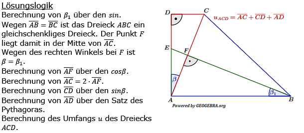 Realschulabschluss Trigonometrie Pflichtteil P22016 Lösung Bild 1/© by www.fit-in-mathe-online.de