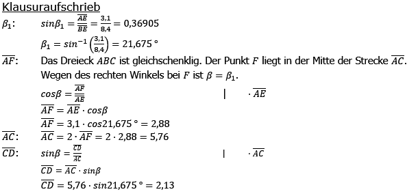 Realschulabschluss Trigonometrie Pflichtteil P22016 Lösung Bild 2/© by www.fit-in-mathe-online.de