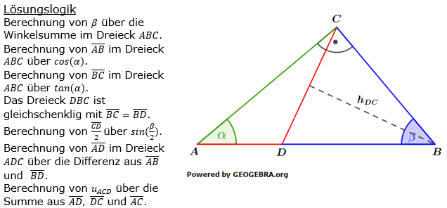 Realschulabschluss Trigonometrie Pflichtteil P2101L02 Lösung Bild 1/© by www.fit-in-mathe-online.de
