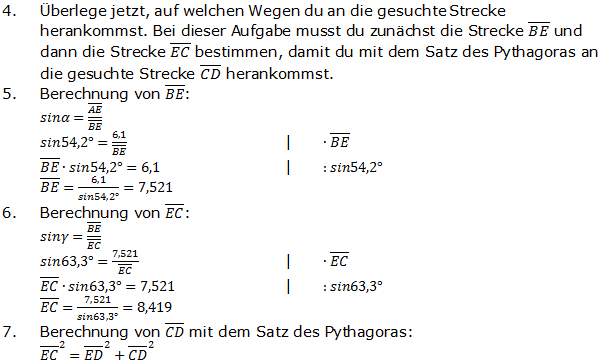 Realschulabschluss Trigonometrie Übungsaufgabe A01 Lösung Bild 2/© by www.fit-in-mathe-online.de