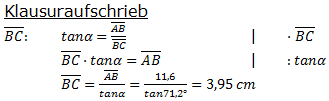 Realschulabschluss Trigonometrie Übungsaufgabe A04 Lösung Bild 2/© by www.fit-in-mathe-online.de