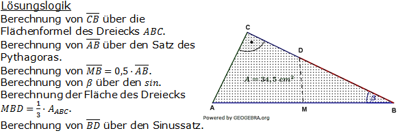 Realschulabschluss Trigonometrie Wahlteil W4b2006 Lösung Bild 1/© by www.fit-in-mathe-online.de