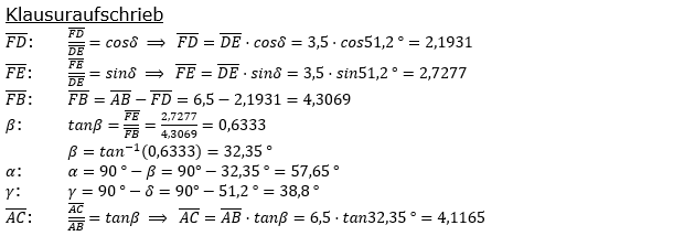 Realschulabschluss Trigonometrie Wahlteil W1a2013 Lösung Bild 2/© by www.fit-in-mathe-online.de