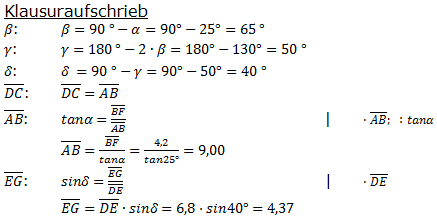 Realschulabschluss Trigonometrie Wahlteil W1a2014 Lösung Bild 2u/© by www.fit-in-mathe-online.de