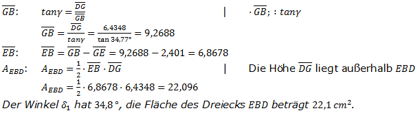 Realschulabschluss Trigonometrie Wahlteil W1a2015 Lösung Bild 4u/© by www.fit-in-mathe-online.de