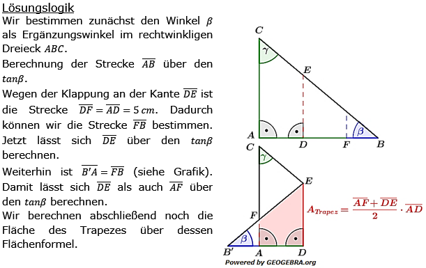 Realschulabschluss Trigonometrie Wahlteil W1b2016 Lösung Bild 1/© by www.fit-in-mathe-online.de
