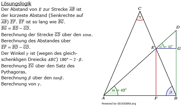 Realschulabschluss Trigonometrie Wahlteil W1a2017 Lösung Bild 1/© by www.fit-in-mathe-online.de