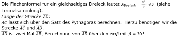 Realschulabschluss Trigonometrie Wahlteil W1b2017 Lösung Bild 2/© by www.fit-in-mathe-online.de