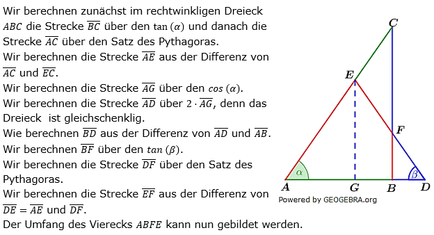 Realschulabschluss Trigonometrie Wahlteil B1a2021 Lösung Bild 1/© by www.fit-in-mathe-online.de