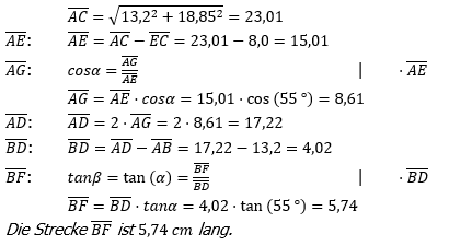 Realschulabschluss Trigonometrie Wahlteil B1a2021 Lösung Bild 4/© by www.fit-in-mathe-online.de