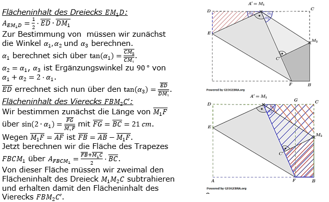 Realschulabschluss Trigonometrie Wahlteil B4b2021 Lösung Bild 1/© by www.fit-in-mathe-online.de