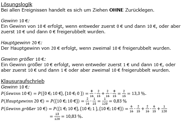 Realschulabschluss Zufall und Wahrscheinlichkeit Lösungen Pflichtteilaufgabe P6/2020 Bild 1/© by www.fit-in-mathe-online.de