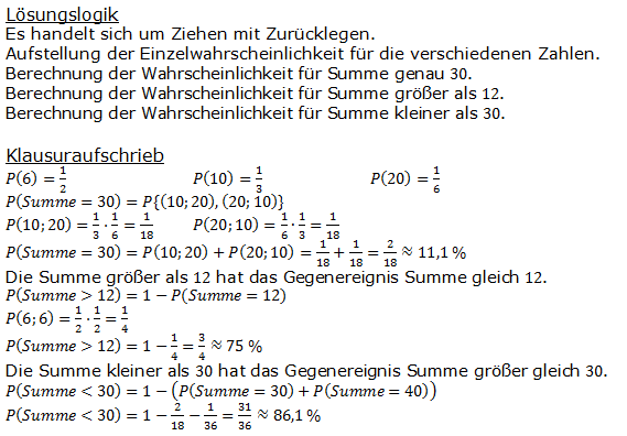 Realschulabschluss Zufall und Wahrscheinlichkeit Lösungen Wahlteilaufgabe W4a/2008 Bild 1/© by www.fit-in-mathe-online.de