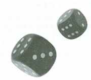 Zwei Spielwürfel werden geworfen. (Realschulabschluss Wahlteilaufgaben Zufall und Wahrscheinlichkeit Aufgabengraphik W4a/2009/© by www.fit-in-mathe-online.de)