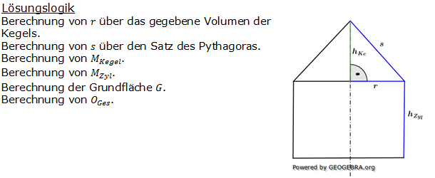 Realschulabschluss Zusammengesetzte Körper Lösungen Pflichtteilaufgabe P2/2005 Bild 1/© by www.fit-in-mathe-online.de