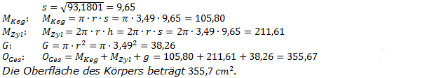 Realschulabschluss Zusammengesetzte Körper Lösungen Pflichtteilaufgabe P2/2005 Bild 4/© by www.fit-in-mathe-online.de