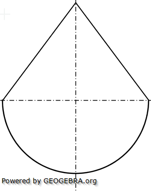 Ein zusammengesetzter Körper besteht aus einem Kegel und einer Halbkugel. (Realschulabschluss Zusammengesetzte Körper Aufgabengraphik Pflichtteilaufgabe P3/2006/© by www.fit-in-mathe-online.de)