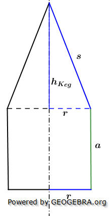 Realschulabschluss Zusammengesetzte Körper Lösungs-Graphik Pflichtteilaufgabe P4/2008/© by www.fit-in-mathe-online.de