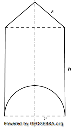 Ein zusammengesetzter Körper besteht aus einem Zylinder und aufgesetztem Kegel. (Realschulabschluss Zusammengesetzte Körper Aufgabengraphik Pflichtteilaufgabe P1/2010/© by www.fit-in-mathe-online.de)