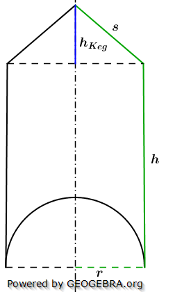 Realschulabschluss Zusammengesetzte Körper Lösungs-Graphik Pflichtteilaufgabe P1/2010/© by www.fit-in-mathe-online.de