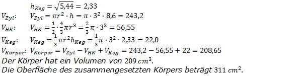 Realschulabschluss Zusammengesetzte Körper Lösungen Pflichtteilaufgabe 1/2010 Bild 3© by www.fit-in-mathe-online.de
