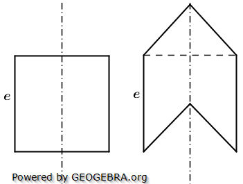 Der Achsenschnitt eines Zylinders ist ein Quadrat mit der Seitenlänge e. (Realschulabschluss Zusammengesetzte Körper Aufgabengraphik Wahlteilaufgabe W3b/2007/© by www.fit-in-mathe-online.de)
