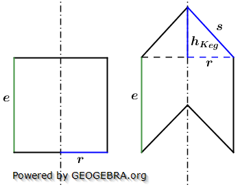 Realschulabschluss Zusammengesetzte Körper Lösungs-Graphik Wahlteilaufgabe W3b/2007/© by www.fit-in-mathe-online.de