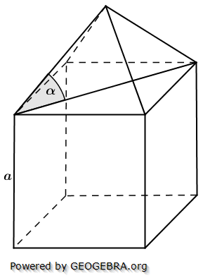 Ein Körper besteht aus einem Würfel mit aufgesetzter Pyramide. (Realschulabschluss Zusammengesetzte Körper Aufgabengraphik Übungsaufgabe A06) Ein Körper besteht aus einem Würfel mit aufgesetzter Pyramide. (Realschulabschluss Zusammengesetzte Körper Aufgabengraphik Übungsaufgabe A06/© by www.fit-in-mathe-online.de)