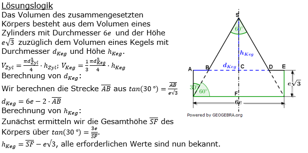 Realschulabschluss Zusammengesetzte Körper Lösungen Wahlteilaufgabe W2b/2019 Bild 1/© by www.fit-in-mathe-online.de