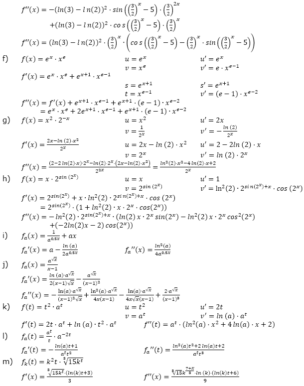 Ableitung der Exponentialfunktion Lösungen zum Aufgabensatz 1 Blatt 3/2 Expert Bild 3/© by www.fit-in-mathe-online.de