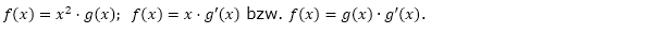 Bestimme f'(x) und f''(x) für  (Grafik A220501 im Aufgabensatz 5 Blatt 2/2 Fortgeschritten zur Produktregel bzw. Quotientenregel /© by www.fit-in-mathe-online.de)