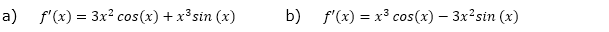 Welcher Fehler wurde beim Ableiten der Funktion f mit f(x)=x^3⋅cos(x) gemacht?  (Grafik A320301 im Aufgabensatz 3 Blatt 3/2 Expert zur Produktregel bzw. Quotientenregel /© by www.fit-in-mathe-online.de)