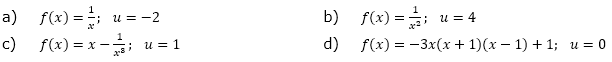 Berechne die Funktionsgleichungen der Tangente und der Normalen an das Schaubild von f an der Stelle x0=u. Gib auch die Koordinaten des Berührpunktes an. (Grafik A120101 im Aufgabensatz 1 Blatt 1/2 Grundlagen zu Tangente und Normale in der Differenzialrechnung) /© by www.fit-in-mathe-online.de)