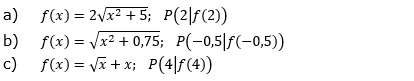 Gib die Gleichung der Tangente an Kf im Berührpunkt P an. (Grafik A130201 im Aufgabensatz 2 Blatt 1/3 Grundlagen zu Tangente und Normale in der Differenzialrechnung) /© by www.fit-in-mathe-online.de)