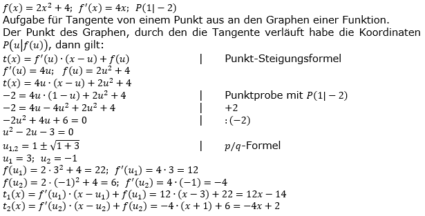 Tangente und Normale in der Differenzialrechnung. Lösungen zum Aufgabensatz 3 Blatt 3/2 Expert Bild 1/© by www.fit-in-mathe-online.de