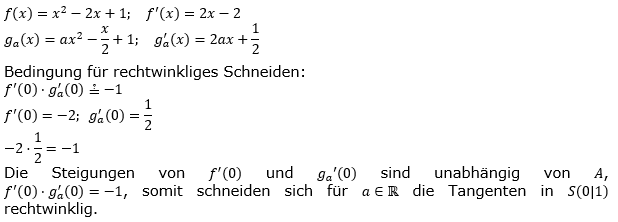 Tangente und Normale in der Differenzialrechnung. Lösungen zum Aufgabensatz 6 Blatt 3/2 Expert Bild 1/© by www.fit-in-mathe-online.de
