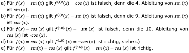Ableitung der trigonometrischen Funktionen Lösungen zum Aufgabensatz 1 Blatt 2/1 Fortgeschritten Bild 1/© by www.fit-in-mathe-online.de